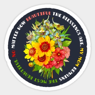 Mother s day, Beautiful flowers for my lovely mom, mother's day Sticker